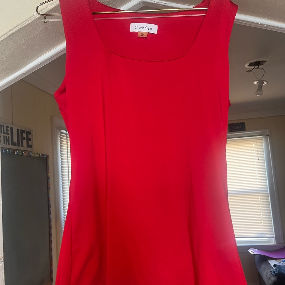 Calvin Klein Women's Red Sleeveless Top